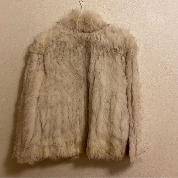 🍄 SAGA FOX Blue Fox Genuine Fur Cream/White Colored Coat - Picture 12 of 12